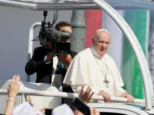 Pope Francis in Budapest, Hungary, on Sept. 12, 2021.